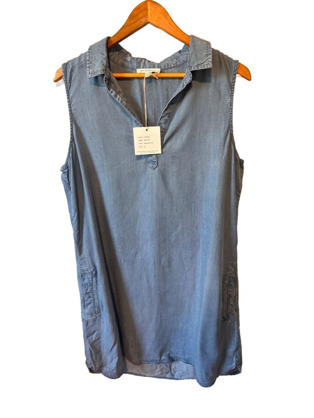 beachlunchlounge | NWT Chambray Shift Dress Medium Blue Sz XL Shelby